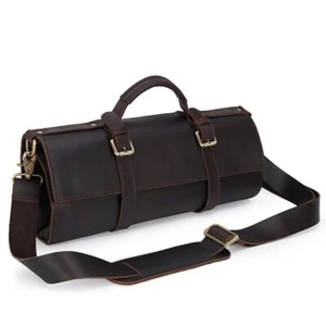 Genuine Leather Japanese Chef Knife Roll Bag Chef School Bag Knives Storage Case - Picture 1 of 8