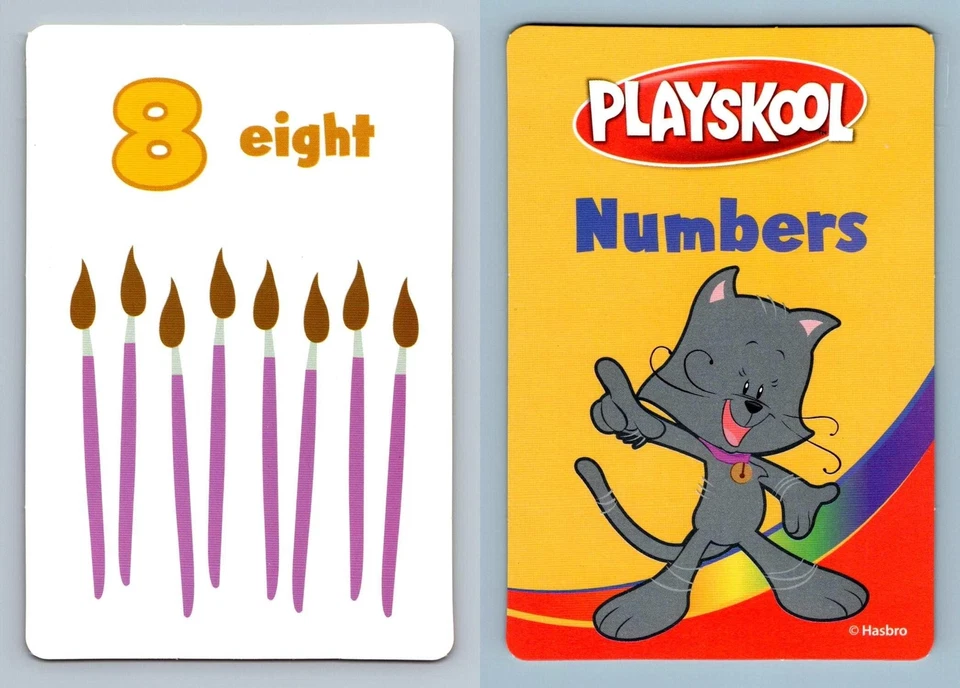 8 / Eight Paintbrushes - Numbers Math Pre K-K Flash Card - Image 1 of 1