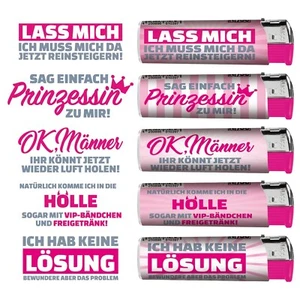 5 x Feuerzeug Elektronik Gas Feuerzeuge Motiv Serie Frauen coole Sprüche NEU - Bild 1 von 5