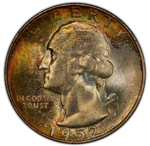 1952-S - Washington Quarter - PCGS MS67+ - GORGEOUS TONED SUPER GEM - LOOKS MS68 - Picture 1 of 5