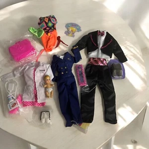 Dr. Barbie and Ken Doll Clothes LOT  Airline Stewardess Workout Tuxedo + Baby - Picture 1 of 6