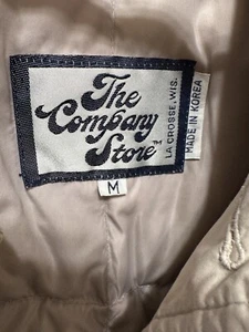 VTG 1980s THE COMPANY STORE Women M Beige Khaki Goose Down Insulated Trench Coat - Picture 1 of 10