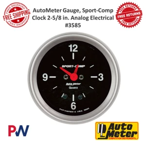 AutoMeter Clock Gauge 12 Hours Sport-Comp Analog Electrical Full Sweep 2-5/8 in - Picture 1 of 10