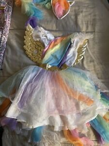 GIRLS 3-PIECE RAINBOW SPARKLY UNICORN COSTUME SIZE SMALL BY TARGET