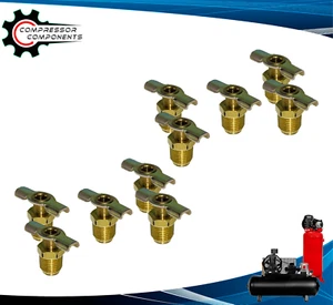 10 Compressore Aria Serbatoio Valvola di Scarico/Vite Ala Petcock Spina di Scarico 1/4" MNPT - Foto 1 di 8