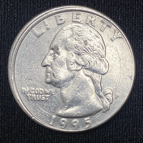 1995 P Washington Quarter 25c High Grade ERROR Off Center #39574 Cover