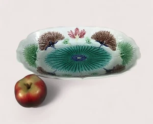 Antique Majolica Flower Platter - Picture 1 of 7