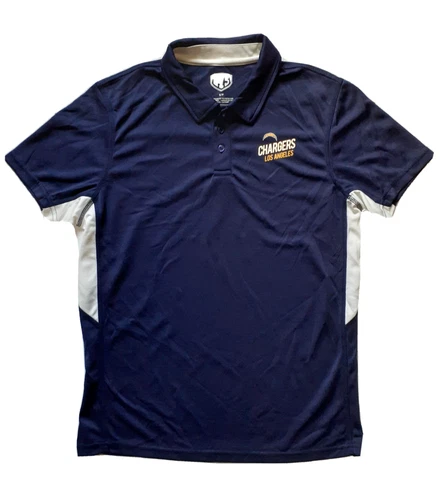 NFL Mens Los Angeles Chargers Mesh Dri Fit Polo Shirt S Small Blue White OTS NEW Cover