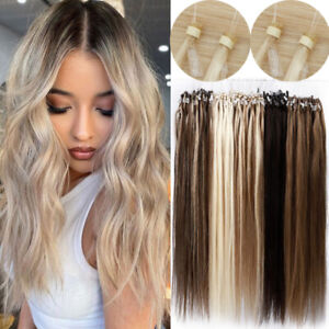 Micro Loop Ring Nano Beads Indian Remy Human Hair Extensions Pre Bonded 50S/100S