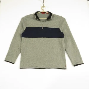 IZOD Sweater Mens Large Grey Long Sleeve 1/4 Zip Up Collared Knit Sweater - Picture 1 of 10