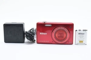 Nikon COOLPIX S5200 Red Digital Camera 16.0MP 8x Optical Zoom From JAPAN - Picture 1 of 10
