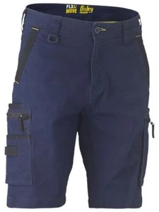 BISLEY FLEX & MOVE™ Workwear Stretch Utility Zip Cargo Short BSHC1330 Navy - Picture 1 of 7