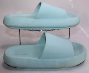 Joomra Mujeres 8-9 Hombres 6.5-7.5 Azul Antideslizante Secado Rápido Almohada Zapatillas Deslizables - Imagen 1 de 10