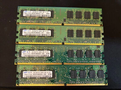 Samsung 4GB = 2 x 1GB PC2-6400U + 2 x 1GB PC2-5300U Memory  RAM Desktop - Image 1 of 2