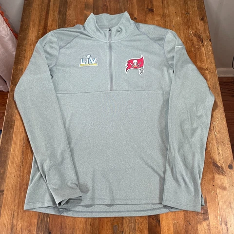 Tampa Bay Buccaneers Sweater Mens Medium Gray Nike DriFIT Super Bowl LIV NFL Cover