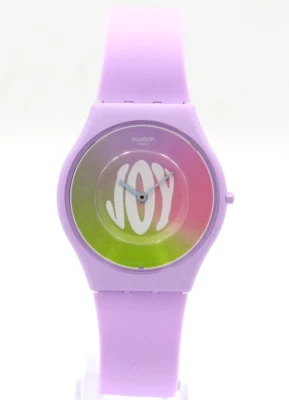 Новый швейцарский образец кожи время для радости силиконовый фиолетовый женщин часы 34 мм SS09V101 - Изображение 1 из 4