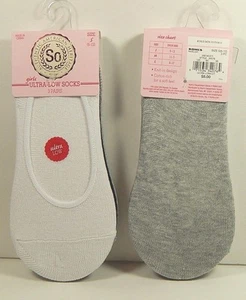 Lot Of 2 Girls SO 3 Pack Ultra Low Solid Socks Size S 6-12 - Picture 1 of 3