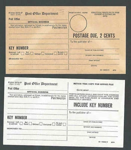 1947 U.S. Post Office Forms Pair #3578-P White & Buff For P.O. Box See Info - Picture 1 of 1