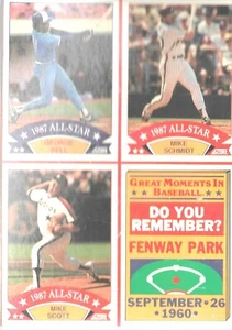 1988 Score All Star Box Bottom Mike Scott George Bell Mike Schmidt Vintage - Picture 1 of 10