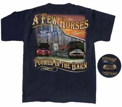 Camiseta Ford Mustang "A Few Horses Tucked in the Barn". Boss Fastback ¡MUY GENIAL! Foto 1 de 3