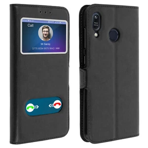 Cover Asus Zenfone Max M1 ZB555KL Custodia Doppio Finestra Silicone - Nero - Picture 1 of 5
