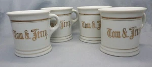 Vintage TOM & JERRY Cup - White Porcelain with Gold Trim Set of 4 - Picture 1 of 7