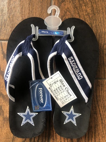 Dallas Cowboys NFL  Big Logo Flip Flops Sandals Slippers Large Size 10-11 Cover