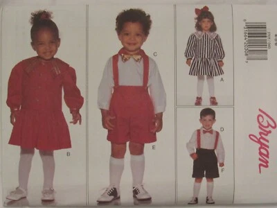 Sweet OOP BUTTERICK 3705 Toddlers Dress shirt Shorts & Bow Tie PATTERN 1-2-3 UC - Image 1 of 3
