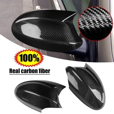 Cubierta de espejo retrovisor lateral de carbono real para 05-08 BMW E90 E91 325i 328i 2x Foto 1 de 4
