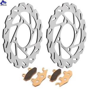 2x Front Brake Discs Rotors Pads For Yamaha Rhino 660 YXR660 YXR 660 2004-2007 - Picture 1 of 10