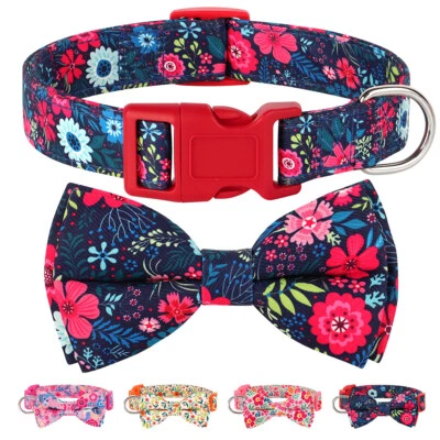 Floral Print Dog Collar Adjustable Nylon Pet Collars for Small Dogs and Cats - image 1 of 4