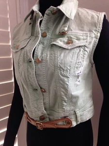 GALLIANO BELTED DENIM VEST - NWT SIZE IT 40 / US 6 - Picture 1 of 6