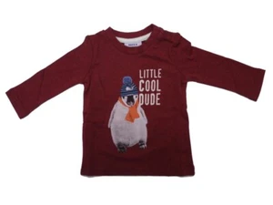 Mexx Long-Sleeved Boys Baby Shirt Emperor Red Melange Size 56 62 68 - Picture 1 of 2