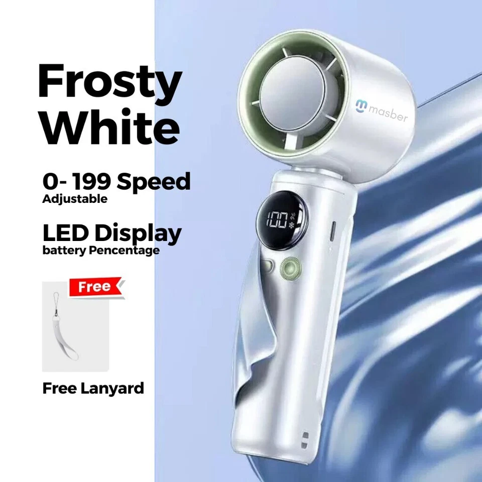 Ventilador Portátil de Mano, Ventilador de Mano 6500Mah 5 Velocidades, Alta Velocidad, USB Recargable Foto 1 de 4