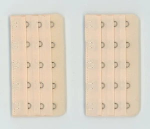 (2) Bra Extenders 5 Hooks High Top to Bottom (of 3 Rows) Adds Length flesh color - Picture 1 of 4