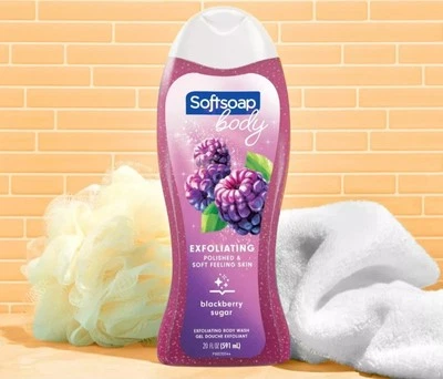 NEW! SOFTSOAP 20 Fl. Oz. (591 mL) 💜 ●BLACKBERRY SUGAR● Exfoliating Body Wash. - Image 1 of 4