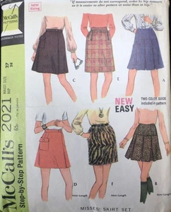 Vtg 1960s 1968 McCall 2021 Skirt Set Wrap Pleated Fur SEWING PATTERN 27 waist - Picture 1 of 5