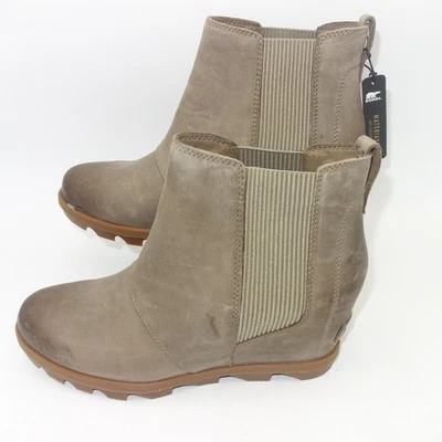 NOVO Sorel Joan of Artic Chelsea Wedge II Botas Sapatos Caqui Marrom Feminino 10 - Imagem 1 de 4