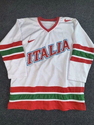 Camiseta de hockey Italia blanca roja verde estilo vintage Nike Swoosh para hombre XL Foto 1 de 4