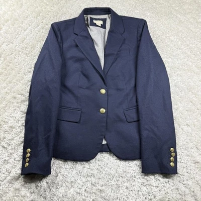 J.Crew Wool Blend Blazer Womens 2 Navy Old Money Quiet Luxury Work Business - Image 1 of 4