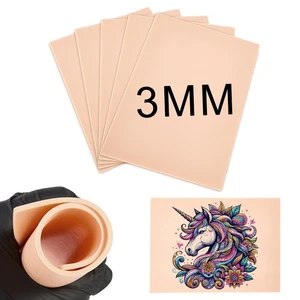 Blank Tattoo Fake Skin 3MM - Babelshar 5 Pcs 6x8" Double Sides 5Pcs, - Picture 1 of 7