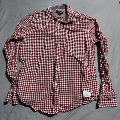 Adam Levine CASUAL BUTTON SHIRT Mens Size Medium Red Plaid Long Sleeve  - Image 1 of 4