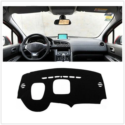 1pc Car Black Dashboard Cover Pad Dashmat For Peugeot 3008 2013-2015 2014 - Image 1 of 4