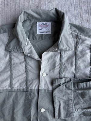 Vintage Arrow Shirt Sanforized Camp Loop Collar Mens Medium 50s Rockabilly Italy - Image 1 of 4