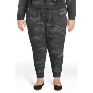 Athletic Works 3XL Black Gray Camo Women's Soft Jogger SweatPants 3X XXXL NEW - Picture 1 of 4