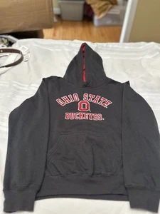 Ohio State Buckeyes Felpa con Cappuccio Uomo Taglia Media Grigio Rosso Felpa Pullover - Foto 1 di 10