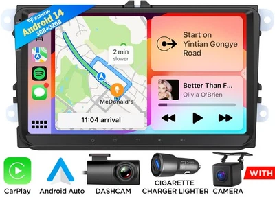 Android 14 9" IPS Coche Radio Estéreo GPS CarPlay DSP WiFi para VW Passat Golf Jetta Foto 1 de 4