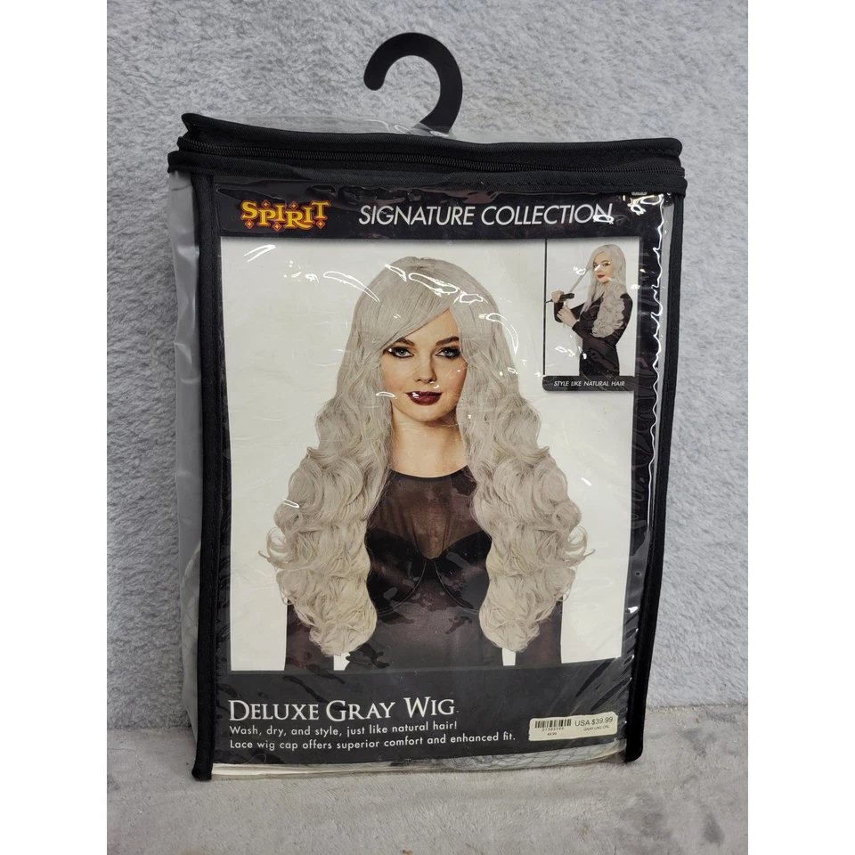 Spirit Halloween Signature Collection Deluxe Peluca Gris Disfraz Accesorio Foto 1 de 2