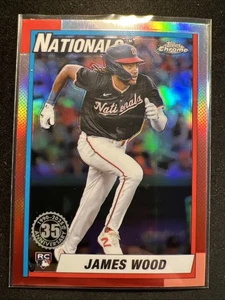 2025 Topps: Chrome/'90/35th/Refractor #90CB-15 James Wood (RC)/Nationals ⚾🐷🔥 - Bild 1 von 2