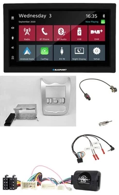 Blaupunkt DAB Bluetooth USB Lenkrad 2DIN Autoradio für Dacia ab 2012 hellsilber - Bild 1 von 4